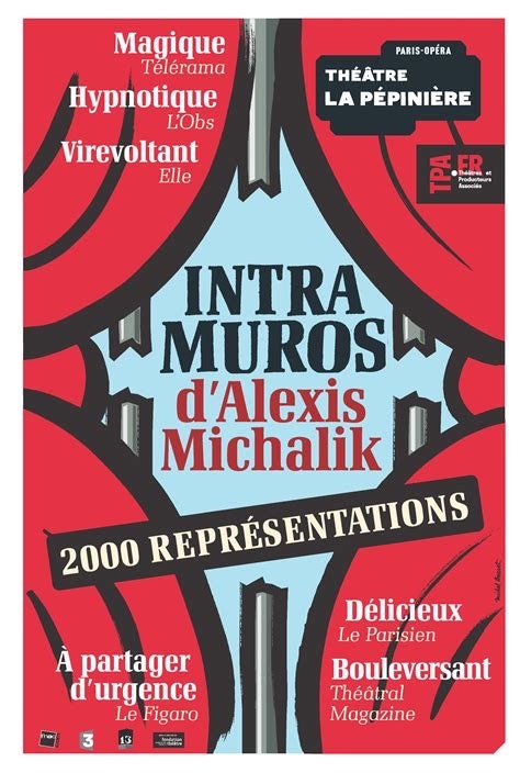 Image Intra Muros d'Alexis Michalik au Théâtre de La Pépinière