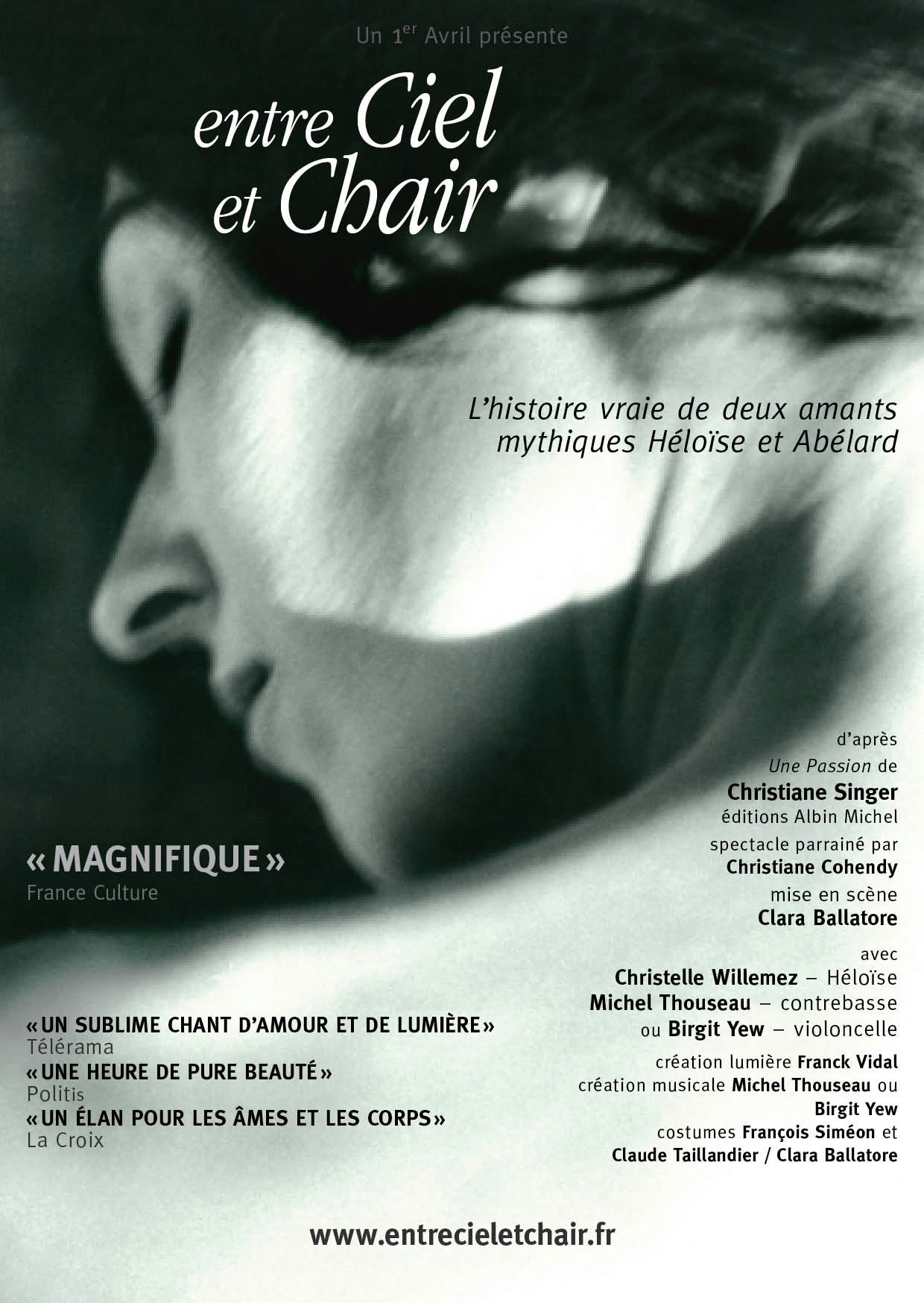 Image Spectacle ENTRE CIEL ET CHAIR d'après Christiane Singer - 15 ans de tournée - Crédit Stéphane Journoux