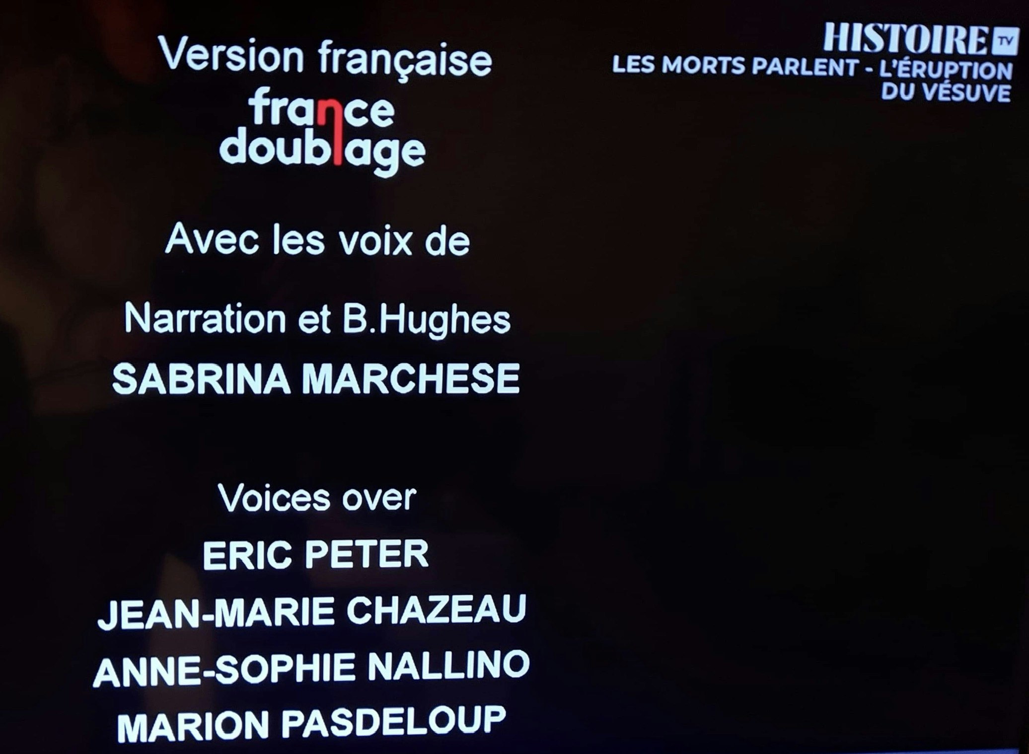 Image Générique "Les morts parlent : l'éruption du Vésuve" diffusion sur Histoire