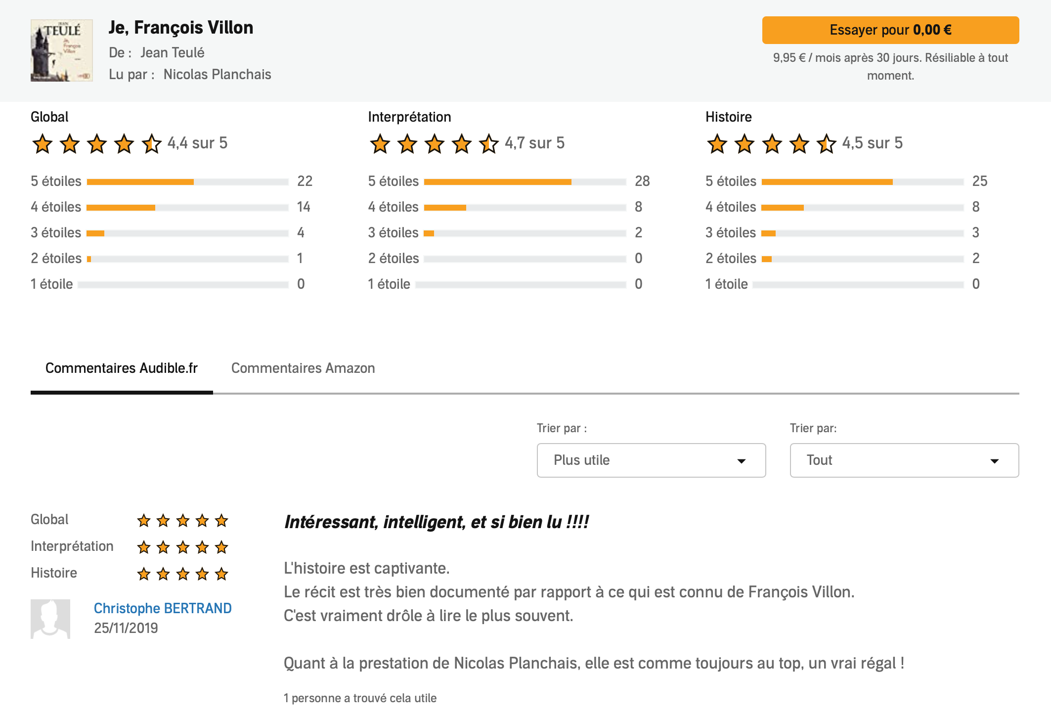 Image Témoignages Je, François Villon