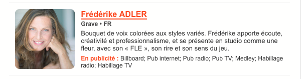 Image Frédrike Adler  sur VoxingPro