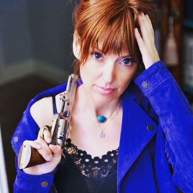 Image Photo pistolet veste bleu  