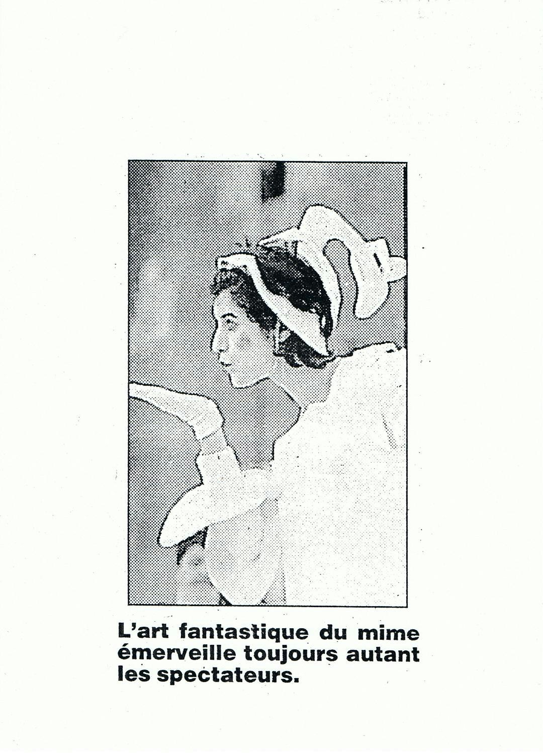 Image photo sur journal spectacle mime Cie MALABAR
